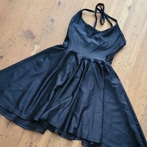 Elegant Black Halter Dress